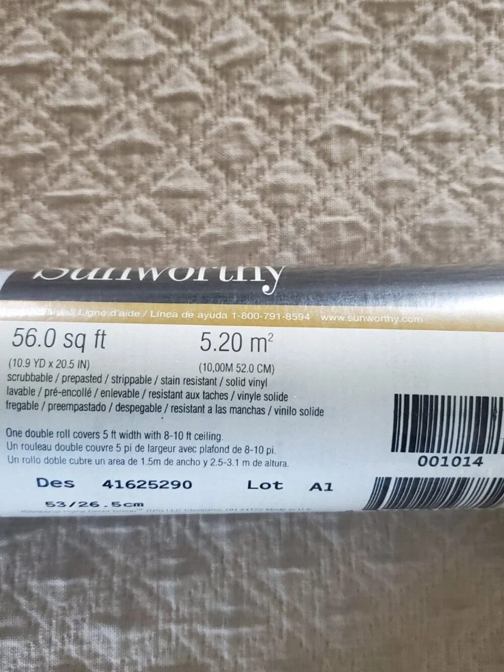 Vtg Sunworthy Full Double Roll Wallpaper 56 Sq Ft Seashell Pattern Still Wrapped